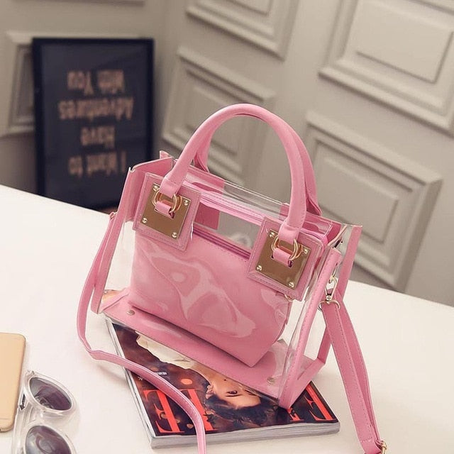 Beach Bag With Shoulder Strap Fashion Transparent Handbag For