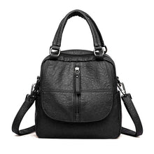 Load image into Gallery viewer, PU Leather Women's Fashion Multipurpose Backpack Shoulder Bag Zipper for Mobile Phone Keys Travel Backpack Bags  J55