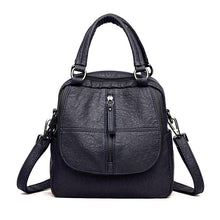 Load image into Gallery viewer, PU Leather Women's Fashion Multipurpose Backpack Shoulder Bag Zipper for Mobile Phone Keys Travel Backpack Bags  J55