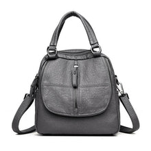 Load image into Gallery viewer, PU Leather Women's Fashion Multipurpose Backpack Shoulder Bag Zipper for Mobile Phone Keys Travel Backpack Bags  J55