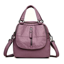 Load image into Gallery viewer, PU Leather Women's Fashion Multipurpose Backpack Shoulder Bag Zipper for Mobile Phone Keys Travel Backpack Bags  J55