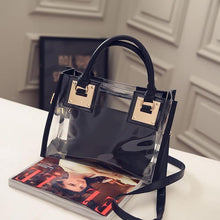 Load image into Gallery viewer, Fashion Transparent Handbag for Women 2019 PVC Clear Bag Travel Ladies Shoulder Bags with Purse Large Capacity Eco Beach Tote