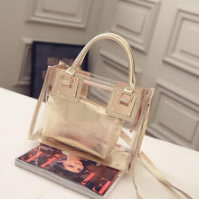 Load image into Gallery viewer, Fashion Transparent Handbag for Women 2019 PVC Clear Bag Travel Ladies Shoulder Bags with Purse Large Capacity Eco Beach Tote