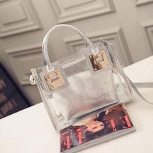 Load image into Gallery viewer, Fashion Transparent Handbag for Women 2019 PVC Clear Bag Travel Ladies Shoulder Bags with Purse Large Capacity Eco Beach Tote