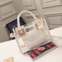 Load image into Gallery viewer, Fashion Transparent Handbag for Women 2019 PVC Clear Bag Travel Ladies Shoulder Bags with Purse Large Capacity Eco Beach Tote
