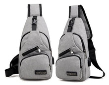 Load image into Gallery viewer, New Arrival men's Chest Bag Shoulder Bags USB Charging Bags Men Anti Theft School Summer Short Trip Messengers Bag